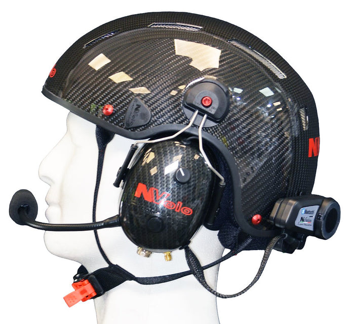 NVOLO V2 Carbon (Vented) Paramotor Helmet Gloss Finish