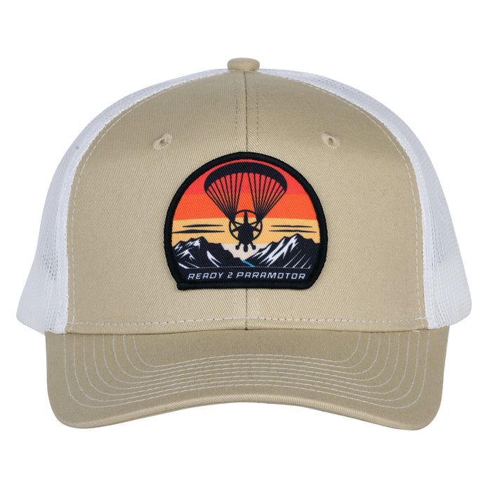 Trucker Cap - Beige & White - Patch