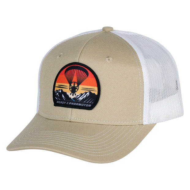 Trucker Cap - Beige & White - Patch