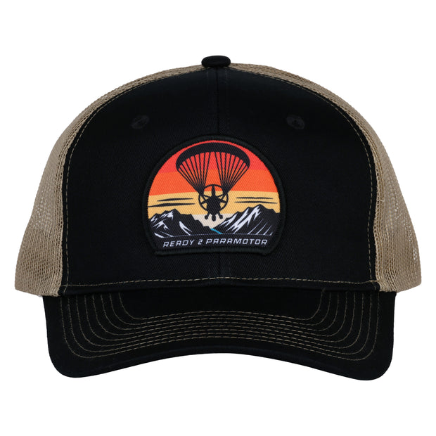 Trucker Cap - Black & Beige - Patch