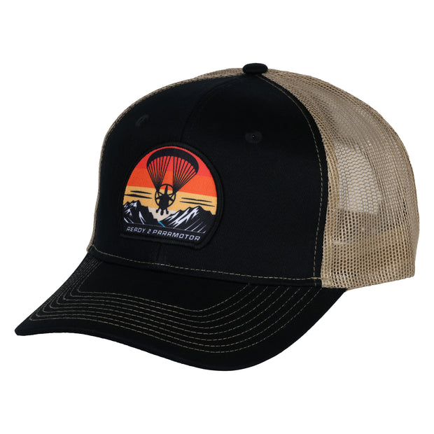 Trucker Cap - Black & Beige - Patch